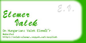 elemer valek business card